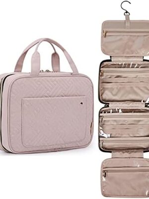 410uVffdSQL._AC_.jpg BAGSMART Toiletry Bag Travel Bag with Hanging Hook, Water-resistant Makeup Cosmetic Bag Travel Organizer for Accessories, Shampoo, Full Sized Container, Toiletries
