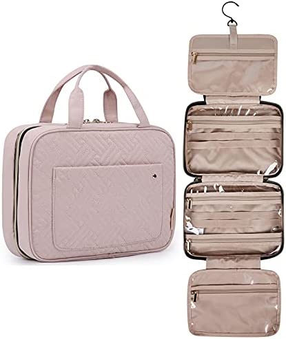 410uVffdSQL._AC_.jpg BAGSMART Toiletry Bag Travel Bag with Hanging Hook, Water-resistant Makeup Cosmetic Bag Travel Organizer for Accessories, Shampoo, Full Sized Container, Toiletries