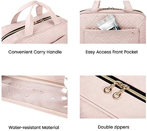 41Qqb-BEhL._AC_.jpg BAGSMART Toiletry Bag Travel Bag with Hanging Hook, Water-resistant Makeup Cosmetic Bag Travel Organizer for Accessories, Shampoo, Full Sized Container, Toiletries