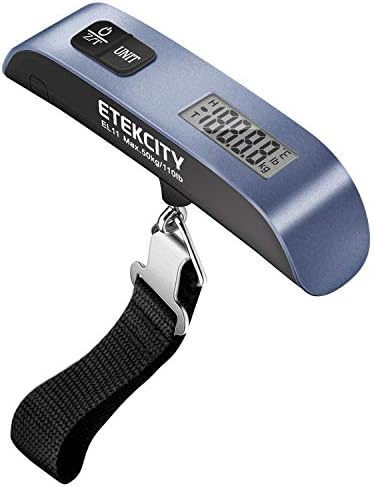 41SelkCsL._AC_.jpg Etekcity Luggage Scale, Travel Essentials, Digital Weight Scales for Travel Accessories, Portable Handheld Scale with Temperature Sensor, Rubber Paint, 110 Pounds, Battery Included