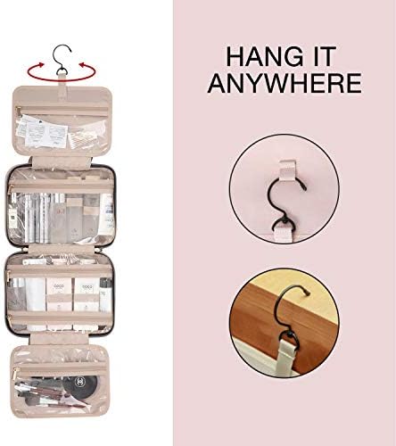 41mwsYi477L._AC_.jpg BAGSMART Toiletry Bag Travel Bag with Hanging Hook, Water-resistant Makeup Cosmetic Bag Travel Organizer for Accessories, Shampoo, Full Sized Container, Toiletries