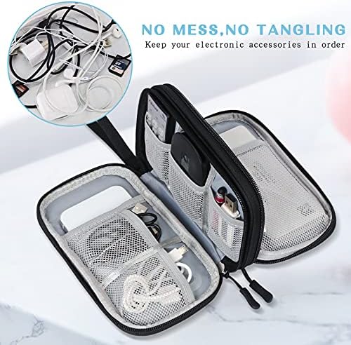 51DruwY2mS._AC_.jpg FYY Travel Cable Organizer Pouch Electronic Accessories Carry Case Portable Waterproof Double Layers All-in-One Storage Bag for Cord, Charger, Phone, Earphone Black