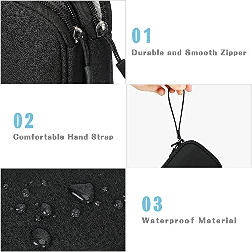 51THVvAjrS._AC_.jpg FYY Travel Cable Organizer Pouch Electronic Accessories Carry Case Portable Waterproof Double Layers All-in-One Storage Bag for Cord, Charger, Phone, Earphone Black