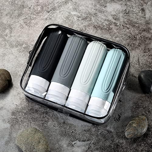 61c2FltBNLL._AC_.jpg Mrsdry Travel Bottles for Toiletries, Tsa Approved 3oz Travel Size Containers BPA Free Leak Proof Refillable Liquid Silicone Squeezable Travel Accessories for Shampoo Conditioner Lotion (4 Pack)