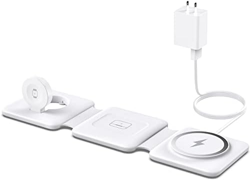 21C5PpQ0MIL._AC_.jpg Charging Station for Apple Multiple Devices - 3 in 1 Foldable Magnetic Wireless Charger Dock - Travel Charging Pad for iPhone 14 13 12 Pro Max Plus Watch & Airpods