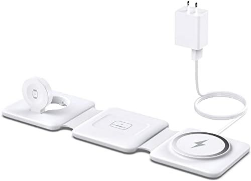 21yJSeoFIrL._AC_.jpg Charging Station for Apple Multiple Devices - 3 in 1 Foldable Magnetic Wireless Charger Dock - Travel Charging Pad for iPhone 14 13 12 Pro Max Plus Watch & Airpods