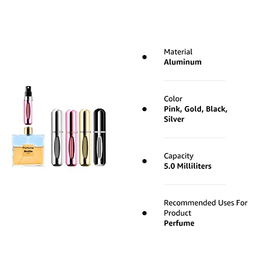 310oNsdgKcL.jpg Yamadura Portable Mini Refillable Perfume Atomizer Bottle Spray, Scent Pump Case for Travel (5ml, 4 Pack) 4