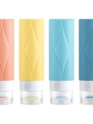319ETusK5sL.jpg SUDDHO Silicone Travel Bottles for Toiletries,Leak Proof BPA Free Squeezable 3oz Tsa Approved Travel Size Containers Refillable Travel Accessories for Shampoo Body Wash Liquids(4Pack)