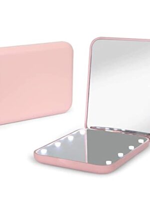31CnEcDmxL.jpg Kintion Pocket Mirror, 1X/3X Magnification LED Compact Travel Makeup Mirror, Compact Mirror with Light, Purse Mirror, 2-Sided, Portable, Folding, Handheld, Small Lighted Compact Mirror for Gift, Pink
