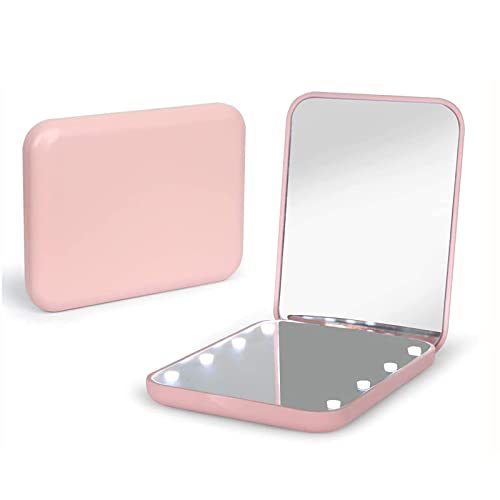 31CnEcDmxL.jpg Kintion Pocket Mirror, 1X/3X Magnification LED Compact Travel Makeup Mirror, Compact Mirror with Light, Purse Mirror, 2-Sided, Portable, Folding, Handheld, Small Lighted Compact Mirror for Gift, Pink