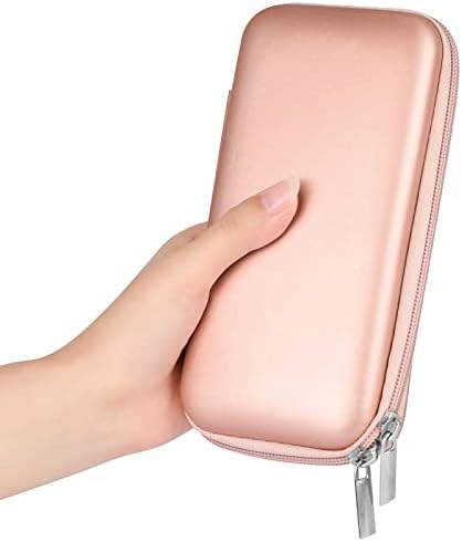 31LtPeV668L._AC_.jpg iMangoo Shockproof Carrying Case Hard Protective EVA Case Impact Resistant Travel 12000mAh Bank Pouch Bag USB Cable Organizer Earbuds Pocket Accessory Smooth Coating Zipper Wallet Rose Gold