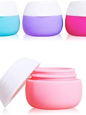 31kpSyqpfmL._AC_.jpg Travel Containers for Toiletries, Gemice Silicone Cream Jars, TSA Approved Travel Size Containers Leak-proof Travel Accessories with Lid for Cosmetic Makeup Face Body Hand Cream (4 Pieces)