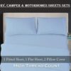 410LZoMStTL._AC_.jpg RV Sheets for RV Bunk 28x75 Size Bed, Soft Brushed Microfiber, 1800 Hotel Luxury Bed Sheets Set for Campers, RV's & Travel Trailers Easy Fit Mattress up to 8 Inch Deep Pockets(Light Blue RV Sheets)