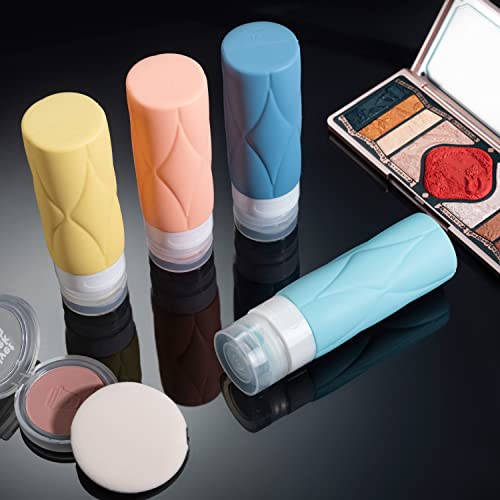 411iq2WTe5L.jpg SUDDHO Silicone Travel Bottles for Toiletries,Leak Proof BPA Free Squeezable 3oz Tsa Approved Travel Size Containers Refillable Travel Accessories for Shampoo Body Wash Liquids(4Pack)