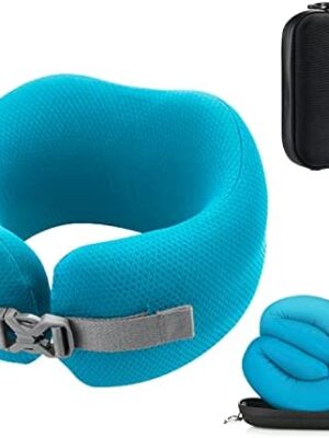 412YxSVxZOL._AC_.jpg Orthopedic Neck Travel Pillow by Skypillow, Securely Supports Neck to Prevent Neck Cramps and Pain. Patented Memory Foam Pillow, Removable Washable Cover, Includes Carrying Case (Small)