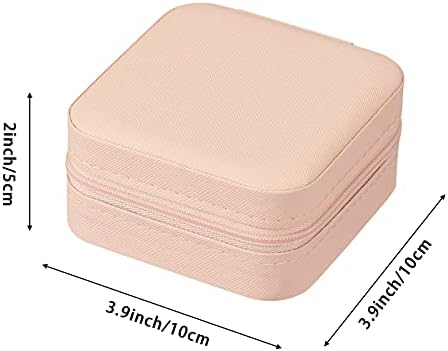 414JXE2AwqS._AC_.jpg LETURE PU Leather Small Jewelry Box, Travel Portable Jewelry Case for Ring, Pendant, Earring, Necklace, Bracelet Organizer Storage Holder Boxes (Pink)