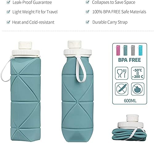 4155q3AGn2L._AC_.jpg SPECIAL MADE Collapsible Water Bottles Cups Leakproof Valve Reusable BPA Free Silicone Foldable Travel Water Bottle Cup for Gym Camping Hiking Travel Sports Lightweight Durable