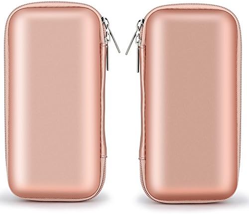 41ANkrq3TtL._AC_.jpg iMangoo Shockproof Carrying Case Hard Protective EVA Case Impact Resistant Travel 12000mAh Bank Pouch Bag USB Cable Organizer Earbuds Pocket Accessory Smooth Coating Zipper Wallet Rose Gold