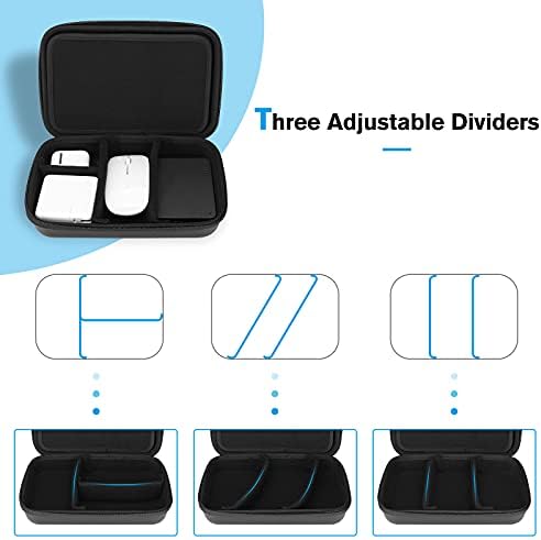 41BngRyr0OL._AC_.jpg ProCase Hard Travel Electronic Organizer Case for MacBook Power Adapter Chargers Cables Power Bank Apple Magic Mouse Apple Pencil USB Flash Disk SD Card Small Portable Accessories Bag -Black