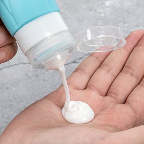 41CEVyapBnL.jpg SUDDHO Silicone Travel Bottles for Toiletries,Leak Proof BPA Free Squeezable 3oz Tsa Approved Travel Size Containers Refillable Travel Accessories for Shampoo Body Wash Liquids(4Pack)