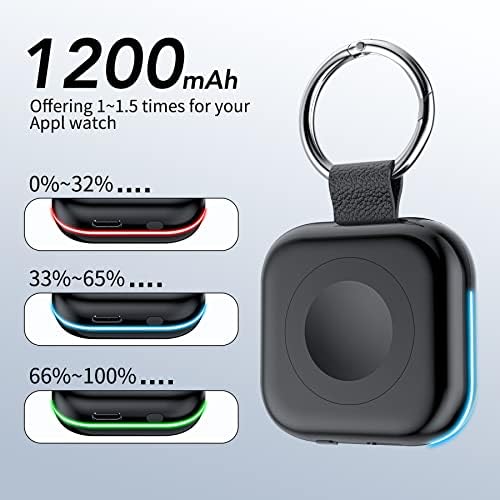 41DKPZls4YL._AC_.jpg HUOTO Portable Charger for Apple Watch,Wireless Magnetic iWatch Charger 1200mAh Power Bank Travel Keychain Accessories Smart Watch Charger for Apple Watch Series 8/7/6/5/4/3/2/SE/Ultra
