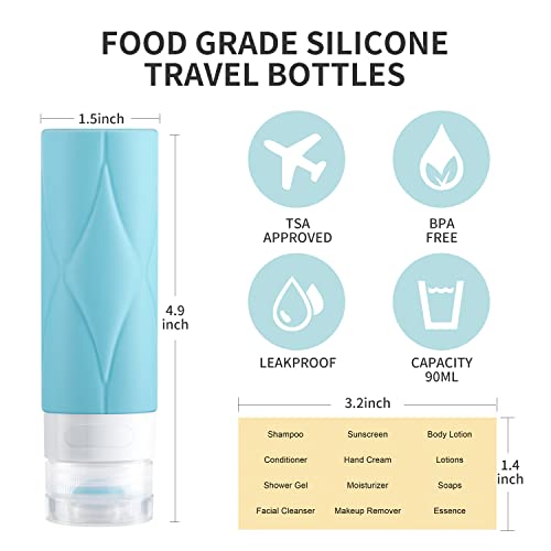 41H1tO3sp8L.jpg SUDDHO Silicone Travel Bottles for Toiletries,Leak Proof BPA Free Squeezable 3oz Tsa Approved Travel Size Containers Refillable Travel Accessories for Shampoo Body Wash Liquids(4Pack)