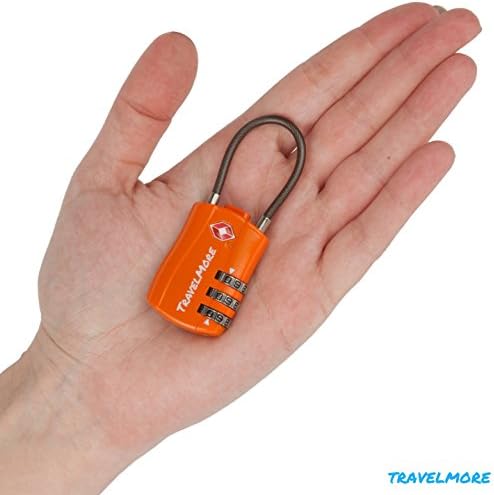 41IUZ6x-ZdL._AC_.jpg 6 Pack TSA Approved Travel Combination Cable Luggage Locks for Suitcases & Backpacks - Orange