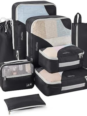 41KOTR6SV2L._AC_.jpg OlarHike 8 Set Packing Cubes for Travel, Luggage Organizer Bags for Travel Accessories Travel Essentials, Travel Cubes for Carry on Suitcases