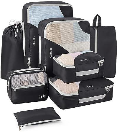 41KOTR6SV2L._AC_.jpg OlarHike 8 Set Packing Cubes for Travel, Luggage Organizer Bags for Travel Accessories Travel Essentials, Travel Cubes for Carry on Suitcases