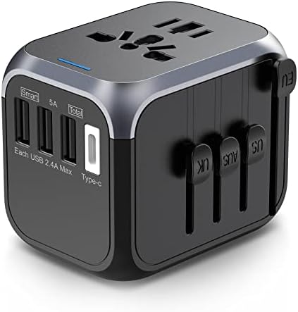 41KuXmhF3hL._AC_.jpg Universal International Travel Plug Adapter with USB-C, Ouliyo US to European UK AUS Asia Worldwide Travel Adapter AC Outlets Plug Converters,3 USB 1 Type C Smart Travel Power Adaptor Charger
