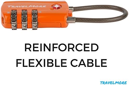 41M8uyw420L._AC_.jpg 6 Pack TSA Approved Travel Combination Cable Luggage Locks for Suitcases & Backpacks - Orange