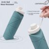41MPIHdWYUL._AC_.jpg SPECIAL MADE Collapsible Water Bottles Cups Leakproof Valve Reusable BPA Free Silicone Foldable Travel Water Bottle Cup for Gym Camping Hiking Travel Sports Lightweight Durable