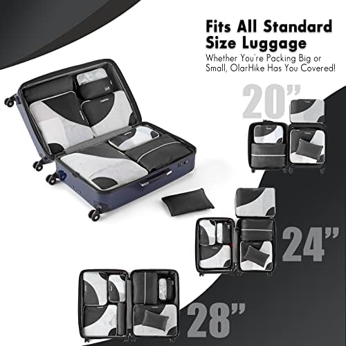 41Mo9s0CSNL._AC_.jpg OlarHike 8 Set Packing Cubes for Travel, Luggage Organizer Bags for Travel Accessories Travel Essentials, Travel Cubes for Carry on Suitcases