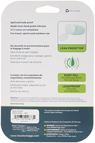 41QDvlnoN3L._AC_.jpg Travelon Set Of 2 Smart Tubes, 2 Ounce, Green/Clear, One Size
