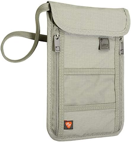 41VvRlqBvfL._AC_.jpg Lewis N. Clark RFID Blocking Stash Neck Wallet, Travel Pouch + Passport Holder for Women & Men, Taupe, One Size