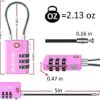 ANVIL TSA Approved Cable Luggage Locks 3 Digit Combination Padlock with Zinc Alloy Steel Cable Lock Ideal for Travel Suitcase, Backpack, Lockers,Case,Toolbox (2, Pink)