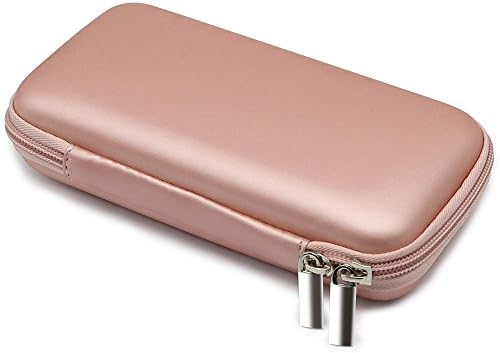 41X2QW1CePL._AC_.jpg iMangoo Shockproof Carrying Case Hard Protective EVA Case Impact Resistant Travel 12000mAh Bank Pouch Bag USB Cable Organizer Earbuds Pocket Accessory Smooth Coating Zipper Wallet Rose Gold