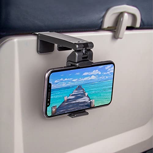 41ZDeYCtzOL._AC_.jpg Universal in Flight Airplane Phone Holder Mount. Handsfree Phone Holder for Desk Tray with Multi-Directional Dual 360 Degree Rotation. Pocket Size Must Have Travel Essential Accessory for Flying