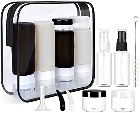 41ZqBaNsxtS._AC_.jpg Morfone 16 Pack Silicone Travel Bottles Set for Toiletries TSA Approved Travel Containers Leakproof Squeezable Refillable Travel Accessories 2oz 3oz for Shampoo Conditioner Lotion Liquids (BPA Free)