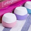 Travel Containers for Toiletries, Gemice Silicone Cream Jars, TSA Approved Travel Size Containers Leak-proof Travel Accessories with Lid for Cosmetic Makeup Face Body Hand Cream (4 Pieces)