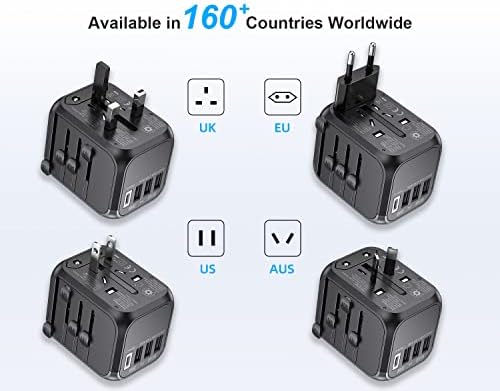 41eGMXfQz5L._AC_.jpg Universal International Travel Plug Adapter with USB-C, Ouliyo US to European UK AUS Asia Worldwide Travel Adapter AC Outlets Plug Converters,3 USB 1 Type C Smart Travel Power Adaptor Charger