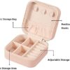 41hxkY9BHIS._AC_.jpg LETURE PU Leather Small Jewelry Box, Travel Portable Jewelry Case for Ring, Pendant, Earring, Necklace, Bracelet Organizer Storage Holder Boxes (Pink)