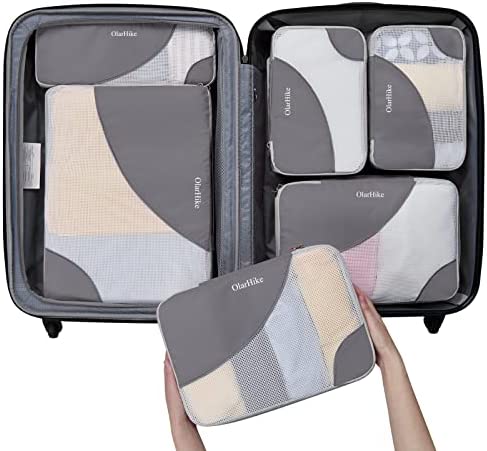 41iWB0oF5VL._AC_.jpg OlarHike 6 Set Packing Cubes for Travel, 4 Various Sizes(Large,Medium,Small,Slim), Luggage Organizer Bags for Travel Accessories Travel Essentials, Travel Cubes for Carry on Suitcases