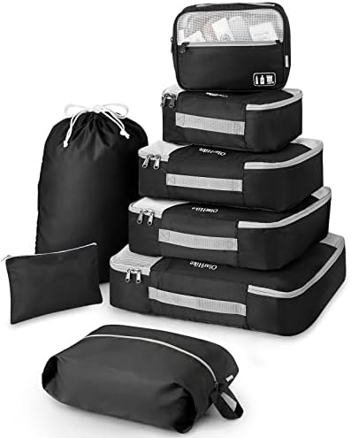 41kGkjnGYzL._AC_.jpg OlarHike 8 Set Packing Cubes for Travel, Luggage Organizer Bags for Travel Accessories Travel Essentials, Travel Cubes for Carry on Suitcases