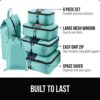 41qCCatlYKL._AC_.jpg Gorilla Grip 6 Piece Packing Cubes Set, Compression Space Saving Organizers for Suitcases and Luggage, Mesh Window Bags, Travel Essentials for Carry On, Clothes and Shoes, Cube with Zipper, Turquoise