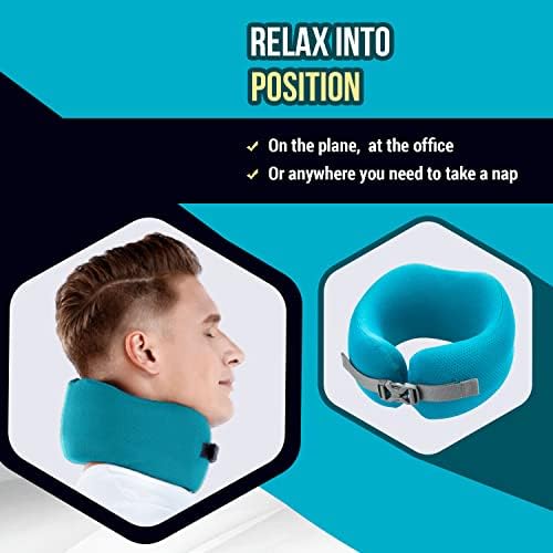 41qH7JXzhNL._AC_.jpg Orthopedic Neck Travel Pillow by Skypillow, Securely Supports Neck to Prevent Neck Cramps and Pain. Patented Memory Foam Pillow, Removable Washable Cover, Includes Carrying Case (Small)