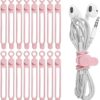 41sIuWAZz2L._AC_.jpg Nearockle 16Pcs Silicone Cable Straps Wire Organizer for Earphone, Phone Charger, Mouse, Audio, Computer, Reusable Fastening Cable Ties Cord Organizer in Home, Office, Kitchen, School (Pink)