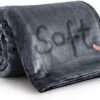 41sfVqbCVL._AC_.jpg MOONLIGHT20015 Fleece Blanket Twin Size - Super Soft Cool Fuzzy Dark Grey Throw Blanket for Couch and Sofa - Lightweight Luxury 400 GSM Microfiber Fluffy Bed Blankets and Throws, 60 x 80 Inches (Twin)