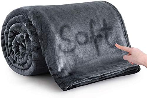 41sfVqbCVL._AC_.jpg MOONLIGHT20015 Fleece Blanket Twin Size - Super Soft Cool Fuzzy Dark Grey Throw Blanket for Couch and Sofa - Lightweight Luxury 400 GSM Microfiber Fluffy Bed Blankets and Throws, 60 x 80 Inches (Twin)