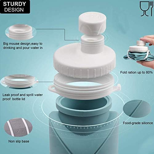 41t8yEWKh3L._AC_.jpg SPECIAL MADE Collapsible Water Bottles Cups Leakproof Valve Reusable BPA Free Silicone Foldable Travel Water Bottle Cup for Gym Camping Hiking Travel Sports Lightweight Durable